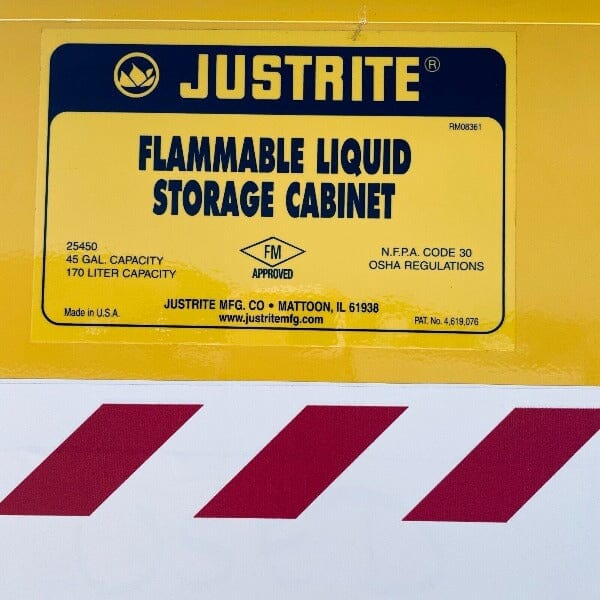 Justrite EX Flammable Liquid Storage Cabinet 45 Gallons 2 Shelves Lab Equipment: Other Lab Equipment Justrite