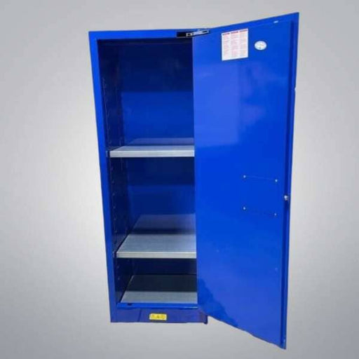 Justrite Hazardous Material Cabinet 22 Gallon 3 Shelf Single Door Blue Cabinet Lab Equipment: Other Lab Equipment Justrite