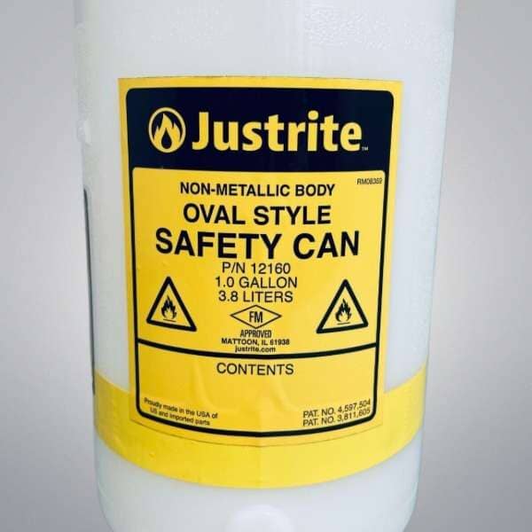 Justrite Safety Disposal Can 1 Gallon White Polyethylene Container Lab Equipment: Other Lab Equipment Justrite