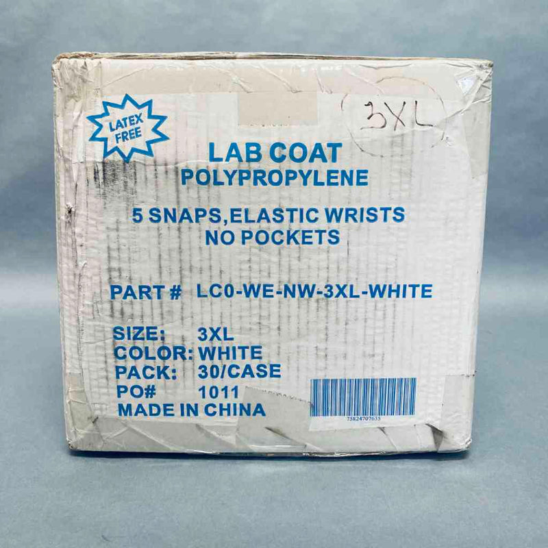 Keystone Lab Coat Polypropylene 3XL Case of 30 Coats PPE Keystone