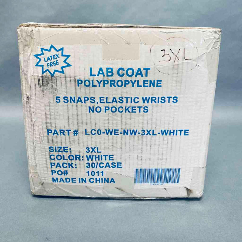 Keystone Lab Coat Polypropylene 3XL Case of 30 Coats PPE Keystone