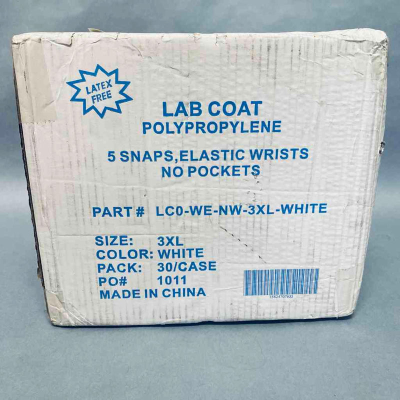 Keystone Lab Coat Polypropylene 3XL Case of 30 Coats PPE Keystone