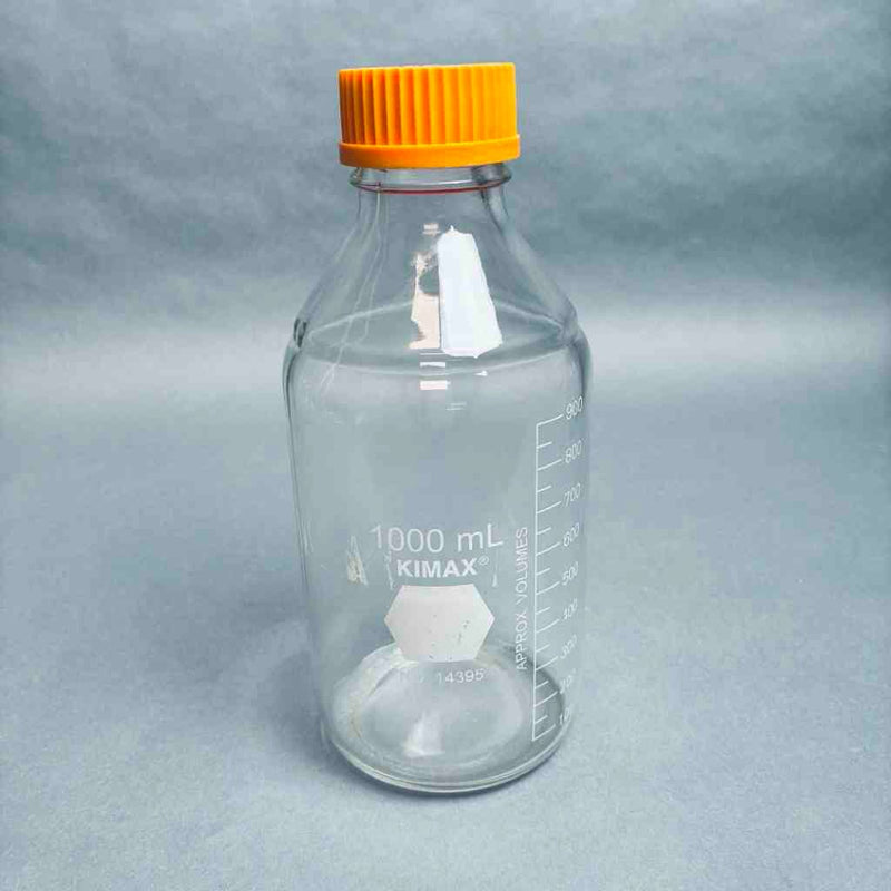 KIMAX VWR PYREX SCHOTT FISHER Glass Media Storage Bottles 1 L w/ GL45 Cap - Lot of 12 Bottles Bottles PYREX