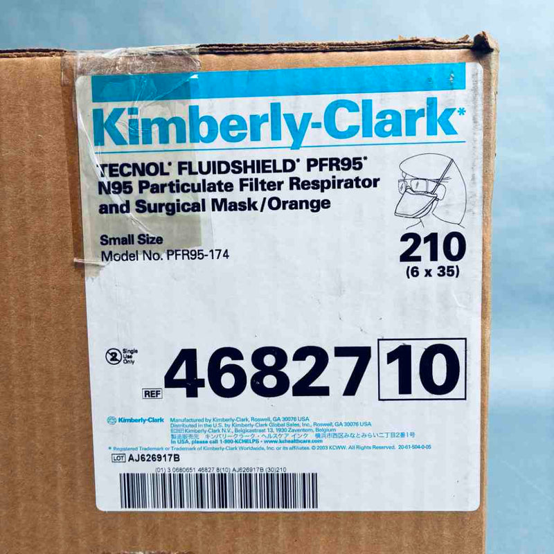 Kimberly-Clark 46827 Face Mask N95 Orange Small Case of 6 Boxes with 35 Masks Each - Total of 210 Masks PPE Kimberly-Clark
