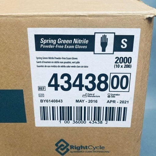 Kimberly-Clark Disposable Nitrile Gloves Spring Green 4.7 mil Small 1400 Total Lab Gloves Kimberly-Clark