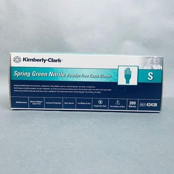 Kimberly-Clark Disposable Nitrile Gloves Spring Green 4.7 mil Small 1400 Total Lab Gloves Kimberly-Clark