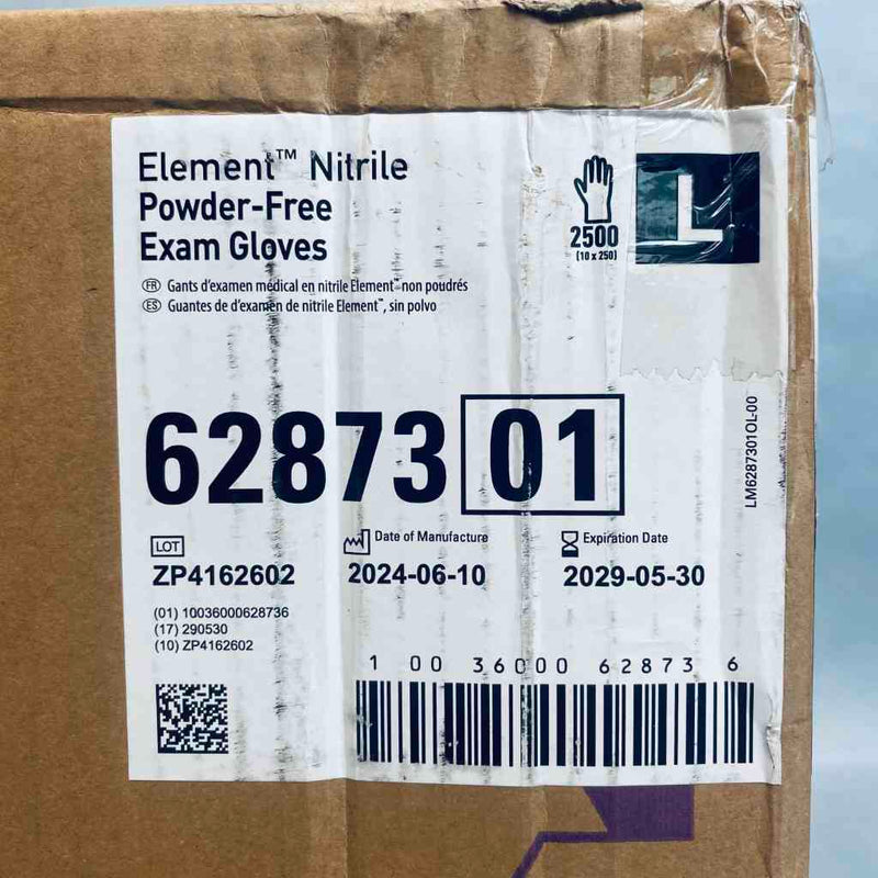 Kimberly-Clark Element Nitrile Exam Gloves Large Powder Free 10 Boxes with 250 Gloves Each Life Sciences Trading