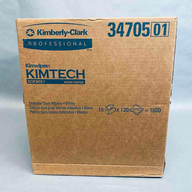 Kimberly Clark Kimtech Kimwipes Case of 15 Boxes with 120 Sheets Each - Total of 1800 Wipes Swabs and Wipes Kimberly-Clark