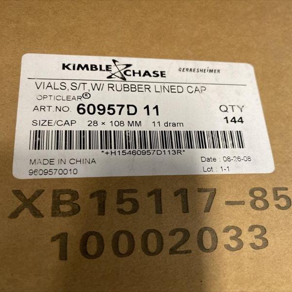 Kimble Chase Glass Vial with Rubber Liner Screw Cap 41 ml Case of 144 Vials Lab Consumables::Tubes, Vials, and Flasks Kimble Chase