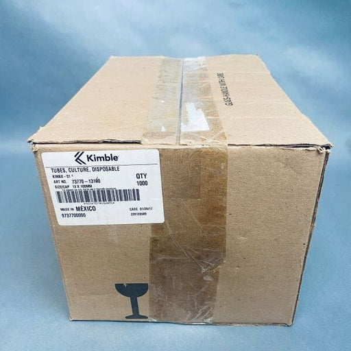 Kimble Chase Silanized Culture Tubes 13 ml Threaded Case of 1000 Tubes Test Tubes Kimble Chase
