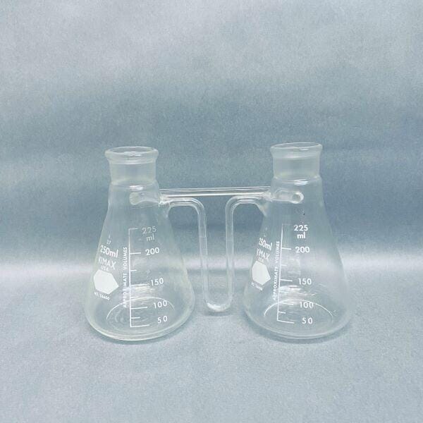 Kimble Double Erlenmeyer 250 ml Glass Flasks for Distillation Lab Flasks Kimble