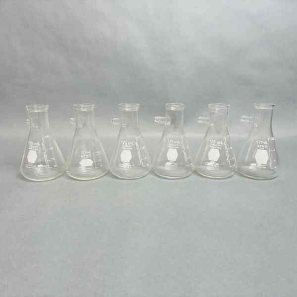 Kimble KIMAX 125 ml Filtering Flask with Sidearm Set of 6 Glassware Kimble