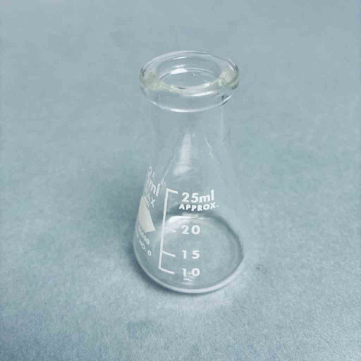 Kimble KIMAX 26500-25 Erlenmeyer Flask 25 ml Fits Stopper No. 0 Lot of 6 Flasks Glassware Kimble