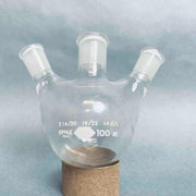 Kimble Kimax 3-Neck 100 ml Round Bottom Flask 19/22 CN 14/20 SN Jointed Glassware Kimble
