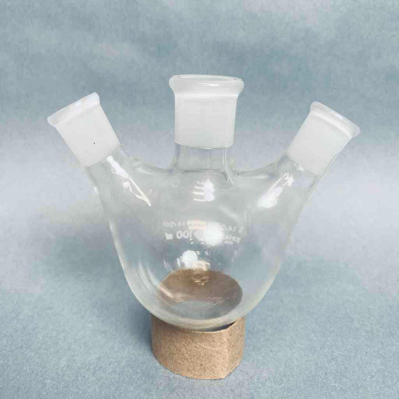 Kimble Kimax 3-Neck 100 ml Round Bottom Flask 19/22 CN 14/20 SN Jointed Glassware Kimble