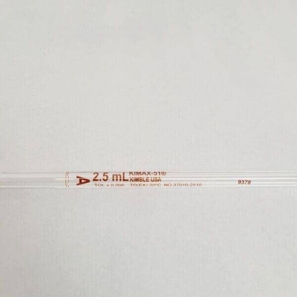 Kimble Kimax-51 Volumetric Pipet 2.5 ml TD Grade A Total of 6 Pipettes Pipettes Kimble