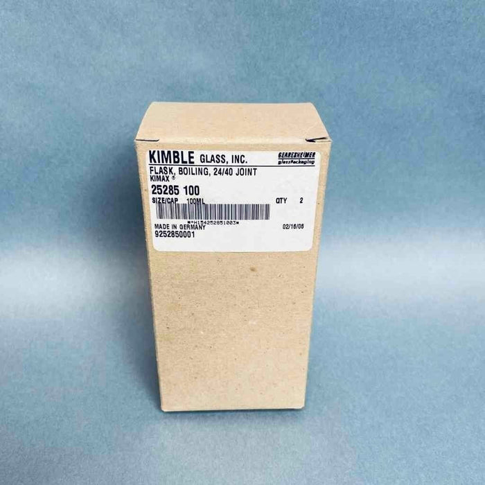 Kimble Kimax Boiling Flask 100 ml 24/40 Joint Set of 2 Flasks Jointed Glassware Kimax