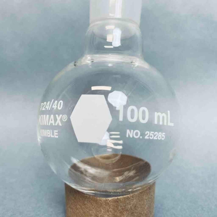 Kimble Kimax Boiling Flask 100 ml 24/40 Joint Set of 2 Flasks Jointed Glassware Kimax