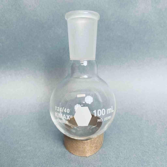 Kimble Kimax Boiling Flask 100 ml 24/40 Joint Set of 2 Flasks Jointed Glassware Kimax