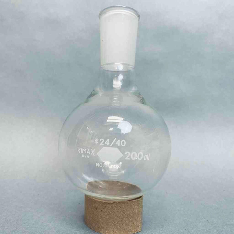 Kimble Kimax Boiling Flask 200 ml 24/40 Joint Set of 2 Flasks Jointed Glassware Kimble