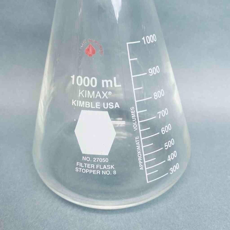 Kimble Kimax Filter Flask 1000 ml Heavy Wall Erlenmeyer 24/40 Joint Jointed Glassware Kimble