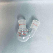 Kimble Kontes Angled 2 Neck Round Bottom Flask 10 ml 14/20 Joints Lot of 2 Flasks Jointed Glassware Kimble Kontes