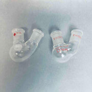 Kimble Kontes Angled 2 Neck Round Bottom Flask 10 ml 14/20 Joints Lot of 2 Flasks Jointed Glassware Kimble Kontes