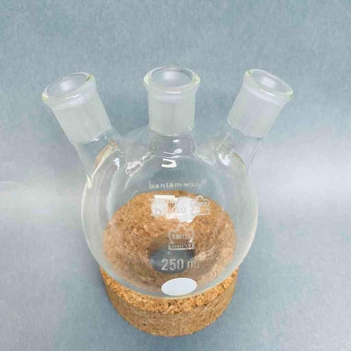 Kimble Kontes Angled 250 ml 3 Neck Round Bottom Flask 14/20 Joints Jointed Glassware Kimble
