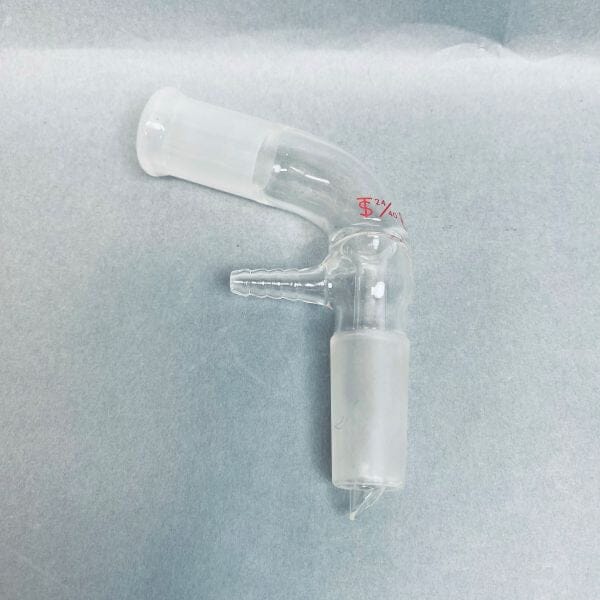 Kimble Kontes Angled Distillation Joint 105 Degrees 24/40 with Hose Connection Jointed Glassware Kimble