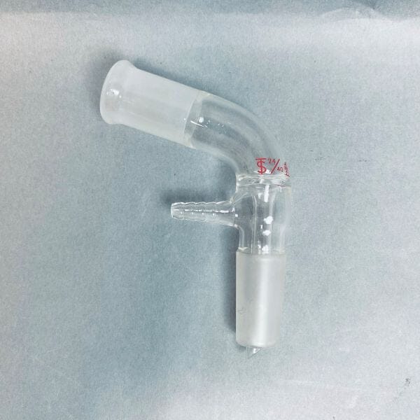 Kimble Kontes Angled Distillation Joint 105 Degrees 24/40 with Hose Connection Jointed Glassware Kimble