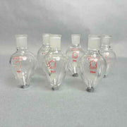 Kimble Kontes Bantam-Ware 50 ml Pear Shaped Boiling Glass 14/20 Standard Taper Joint Set of 6 Glassware Kimble Kontes
