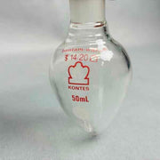 Kimble Kontes Bantam-Ware 50 ml Pear Shaped Boiling Glass 14/20 Standard Taper Joint Set of 6 Glassware Kimble Kontes