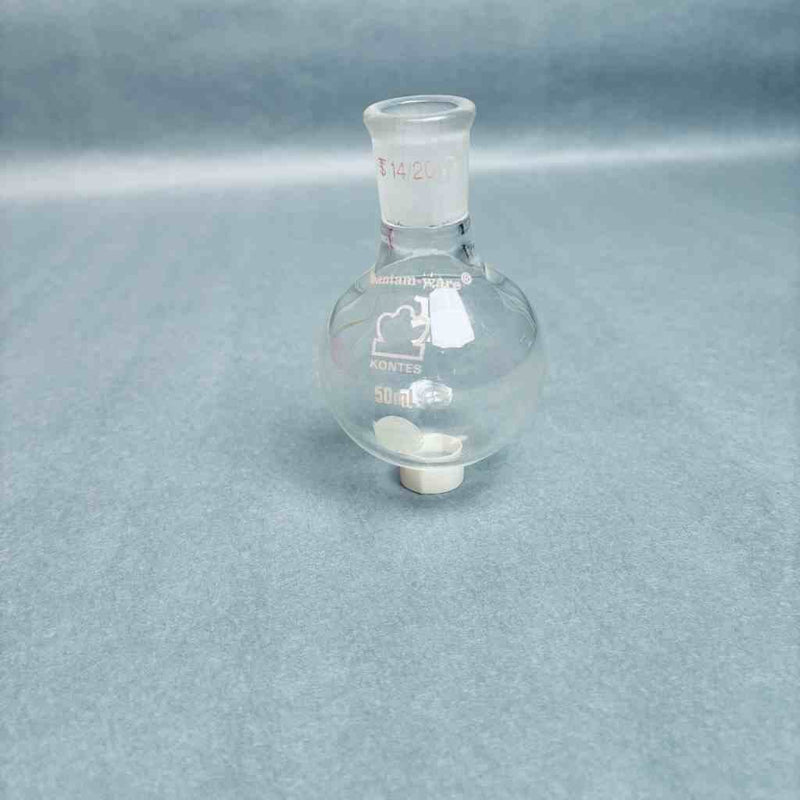 Kimble KONTES Heavy Wall Round Bottom Flasks 50 ml 14/20 Outer Joint Lot of 7 Flasks Jointed Glassware Kimble