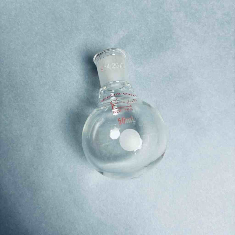 Kimble KONTES Heavy Wall Round Bottom Flasks 50 ml 14/20 Outer Joint Lot of 7 Flasks Jointed Glassware Kimble