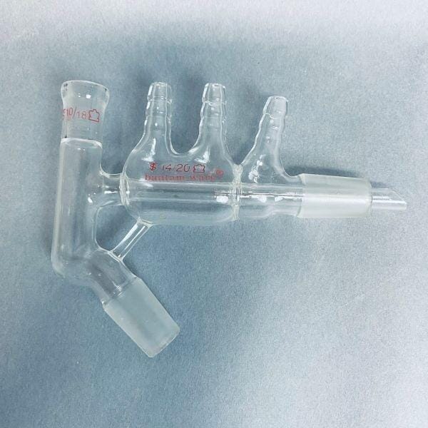 Kimble Kontes Short Path Vigreux Distillation Head 10/18 Thermometer Joint 14/20 Jointed Glassware Kimble