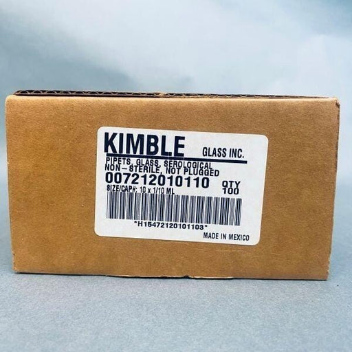 Kimble Serological Pipet Glass 10 x 1/10 ml Pack of 100 Pipets Pipettes & Pipette Tips Kimble