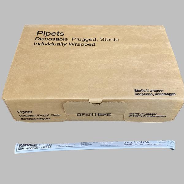 Kimble Serological Pipette 2 ml Glass Plugged Indiv Sealed 375 Pipets Pipettes & Pipette Tips Kimble