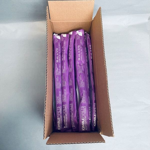 Kimble Serological Pipette 50 ml Glass Plugged Individually Sealed Case of 50 Pipets Pipettes Kimble