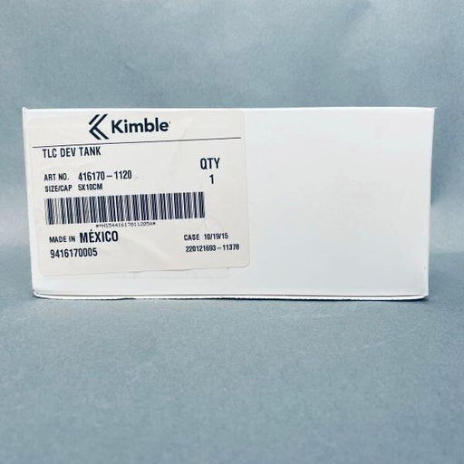 Kimble TLC Glass Dev Tank with Polyethylene Cap 5 x 10 cm. Glassware Kimble