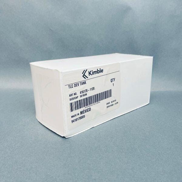 Kimble TLC Glass Dev Tank with Polyethylene Cap 5 x 10 cm. Glassware Kimble