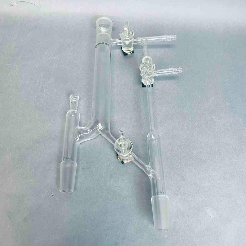 Kimble Variable Reflux Vacuum Distillation Head 29/42 Upper 24/40 Lower Joints with Glass Stopcock Jointed Glassware Kimble