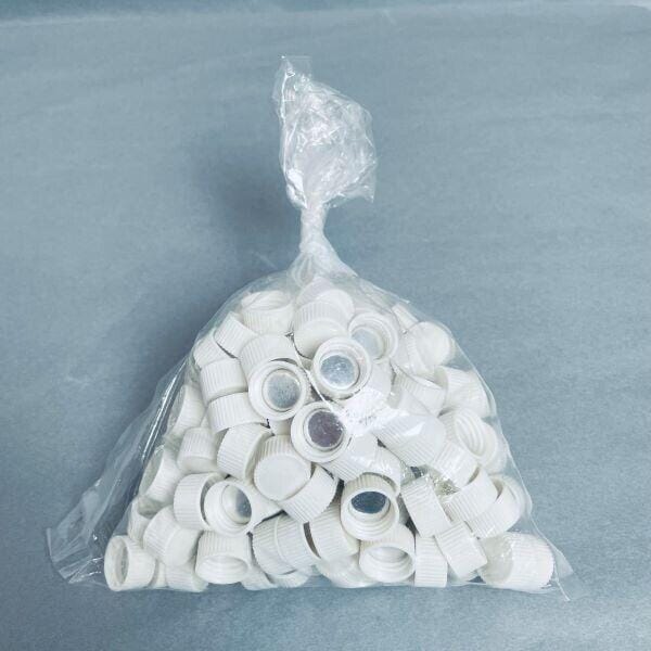 Kimble White Screw Cap with Pulp-Backed Aluminum Foil Liner 400 Caps Vials Kimble