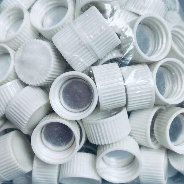 Kimble White Screw Cap with Pulp-Backed Aluminum Foil Liner 400 Caps Vials Kimble