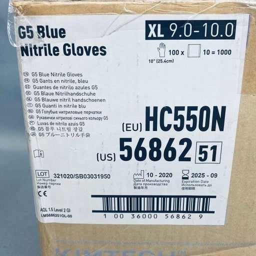 Kimtech G5 Nitrile Gloves Blue Double Bagged Case of 1000 Gloves Lab Gloves KIMTECH
