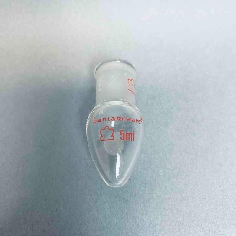 Kontes Bantam-Ware Pear Shaped Boiling Flask 5 ml 14/20 Outer Joint - Lot of 10 Flasks Jointed Glassware Kontes