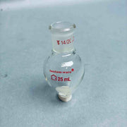 Kontes Bantam-Ware Pear-Shaped Flasks 25 ml 14/20 Outer Joint - Lot of 8 Flasks Jointed Glassware Kimble Kontes