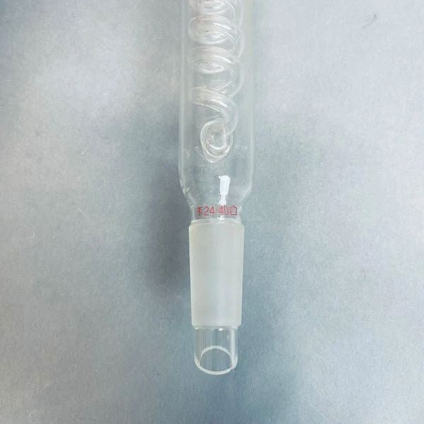 Kontes Coil-Type Condenser 375 mm 24/40 Outer Joints Jointed Glassware Kimble