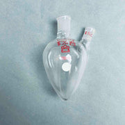 Kontes Pear Shaped Flask 2-Neck 100 ml Heavy Wall CN-14/20 SN-10/18 - Lot of 3 Flasks Jointed Glassware Kimble Kontes