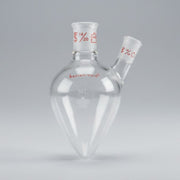 Kontes Pear Shaped Flask 2-Neck 75 ml Heavy Wall CN-14/20 SN-10/18 - Lot of 2 Flasks Jointed Glassware Kontes