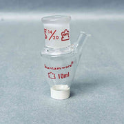 Kontes Pear Shaped Heavy Wall Distilling Flask 10 ml with 7 mm ID Side Tubulation - Lot of 3 Flasks Jointed Glassware Kimble Kontes